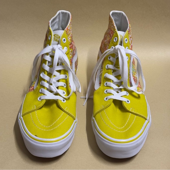 NEW Vans UA SK8-Hi Tapered Yellow Floral Print Sneakers in Psychedelic Resort - Picture 3 of 11